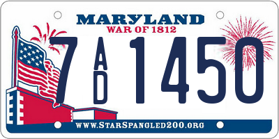 MD license plate 7AD1450