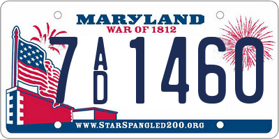MD license plate 7AD1460
