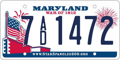 MD license plate 7AD1472