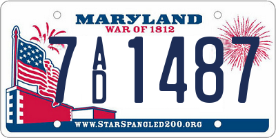MD license plate 7AD1487