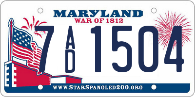MD license plate 7AD1504