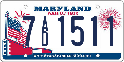 MD license plate 7AD1511