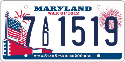 MD license plate 7AD1519