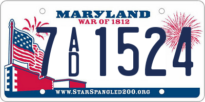 MD license plate 7AD1524