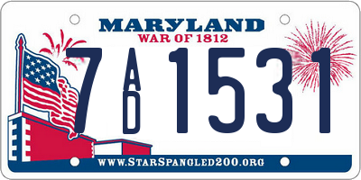 MD license plate 7AD1531