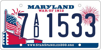 MD license plate 7AD1533