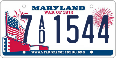 MD license plate 7AD1544