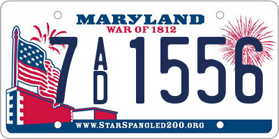 MD license plate 7AD1556