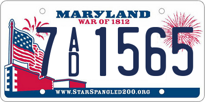 MD license plate 7AD1565
