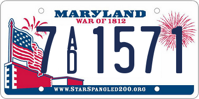 MD license plate 7AD1571