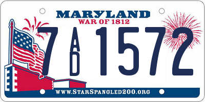 MD license plate 7AD1572