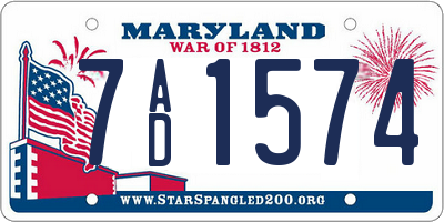 MD license plate 7AD1574