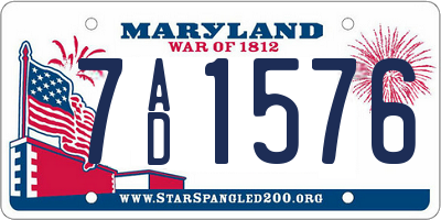 MD license plate 7AD1576