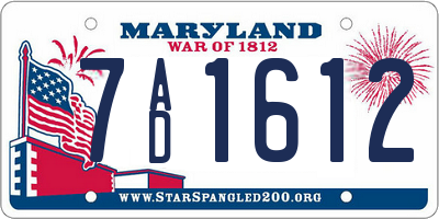 MD license plate 7AD1612