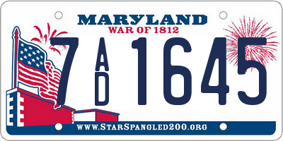 MD license plate 7AD1645