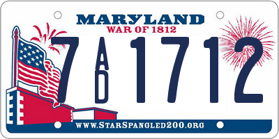 MD license plate 7AD1712