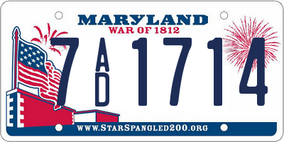 MD license plate 7AD1714