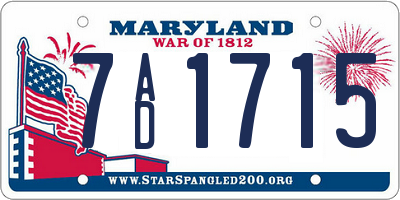 MD license plate 7AD1715