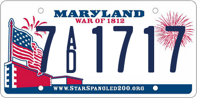 MD license plate 7AD1717