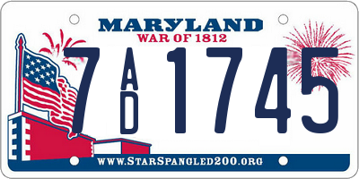 MD license plate 7AD1745