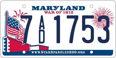 MD license plate 7AD1753