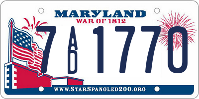 MD license plate 7AD1770
