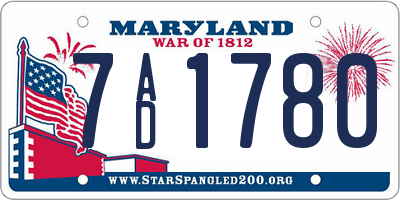 MD license plate 7AD1780