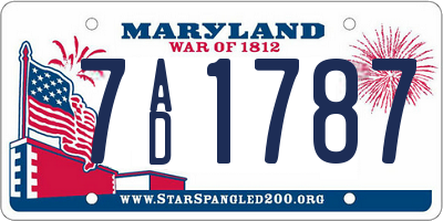 MD license plate 7AD1787