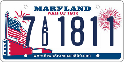 MD license plate 7AD1811