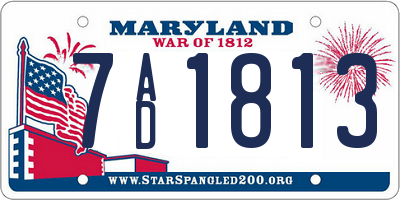 MD license plate 7AD1813