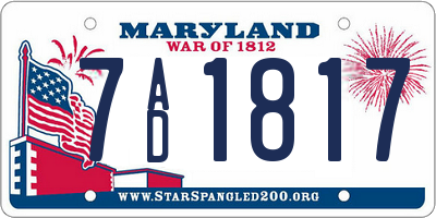MD license plate 7AD1817
