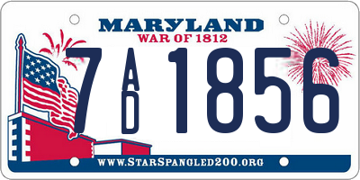 MD license plate 7AD1856