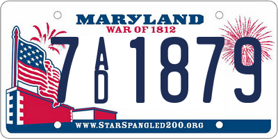 MD license plate 7AD1879