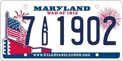 MD license plate 7AD1902