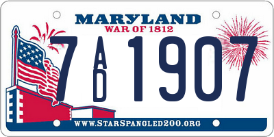 MD license plate 7AD1907