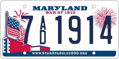 MD license plate 7AD1914