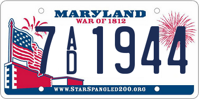 MD license plate 7AD1944