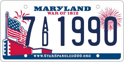 MD license plate 7AD1990