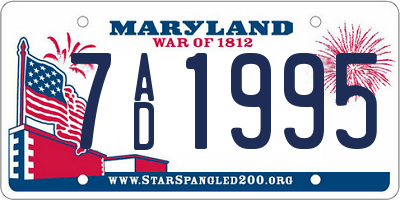 MD license plate 7AD1995