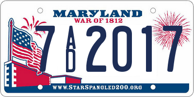 MD license plate 7AD2017