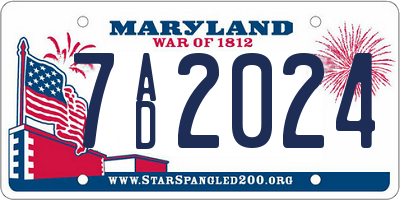 MD license plate 7AD2024