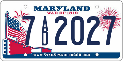 MD license plate 7AD2027