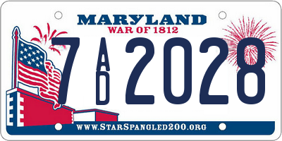 MD license plate 7AD2028