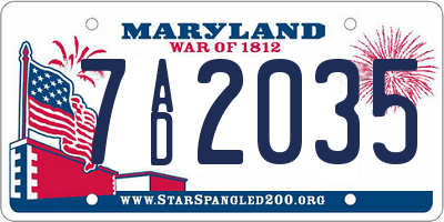 MD license plate 7AD2035