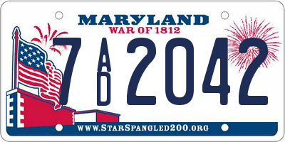 MD license plate 7AD2042