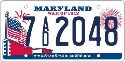 MD license plate 7AD2048