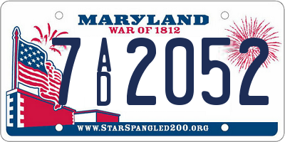 MD license plate 7AD2052