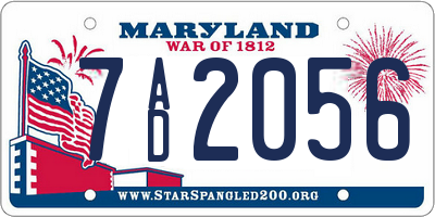 MD license plate 7AD2056