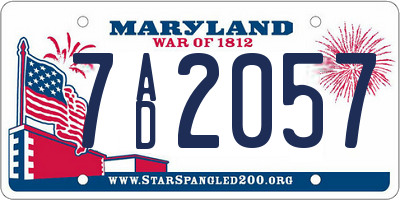 MD license plate 7AD2057