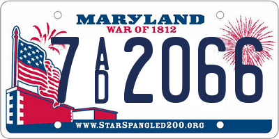 MD license plate 7AD2066